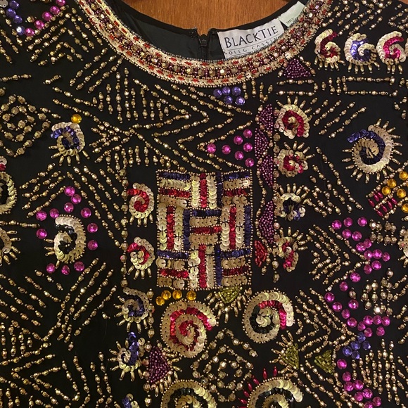 Vintage BlackTie fully beaded Top by Oleg Cassini (med-lg see measurements) - Picture 2 of 9
